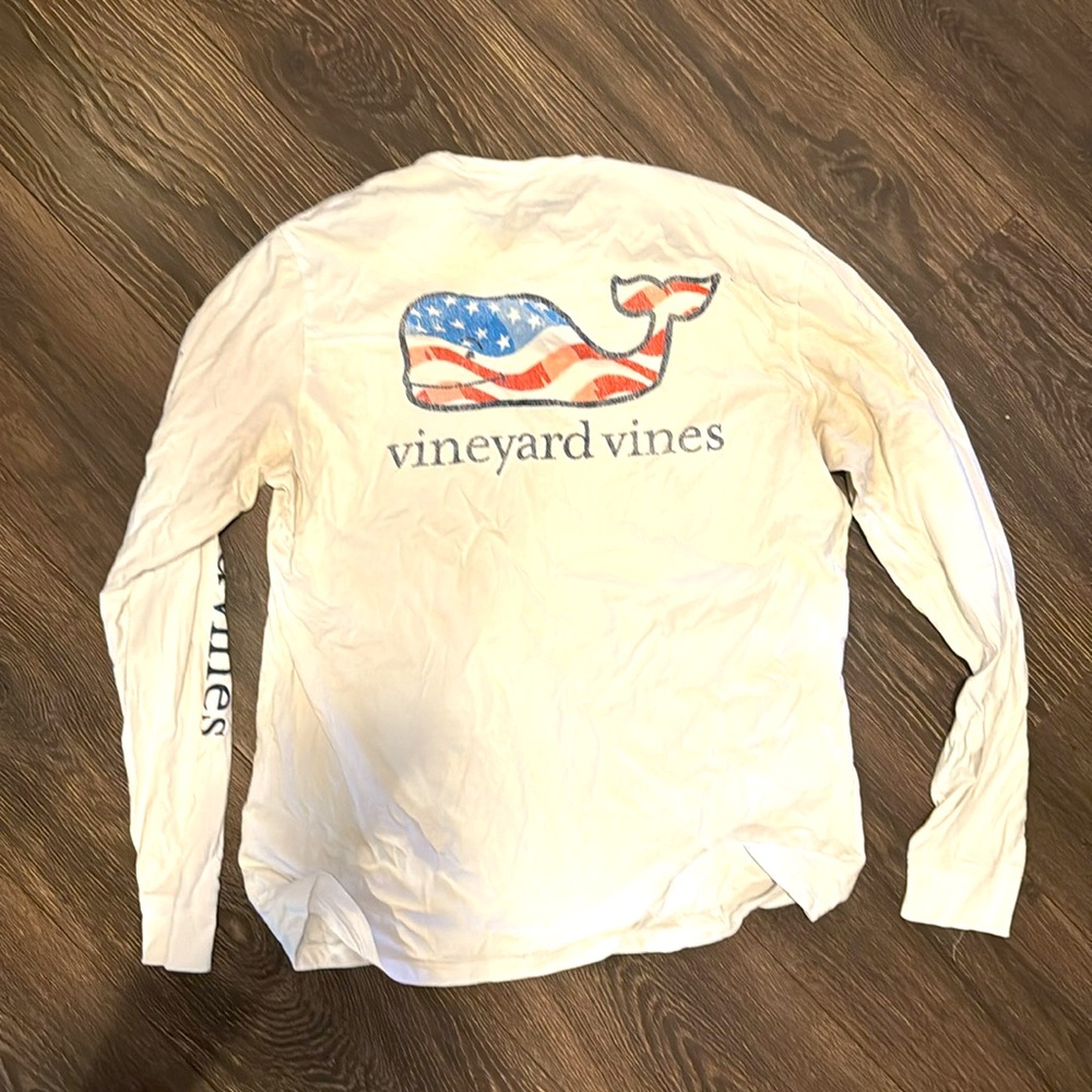 Vineyard Vines America Whale Long Sleeve T shirt Men’s M Fourth of July wear